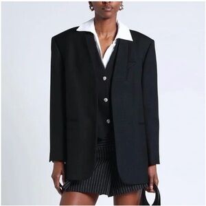 NWT Sandro Bilbao Black Textured Blazer Size 1 / Small